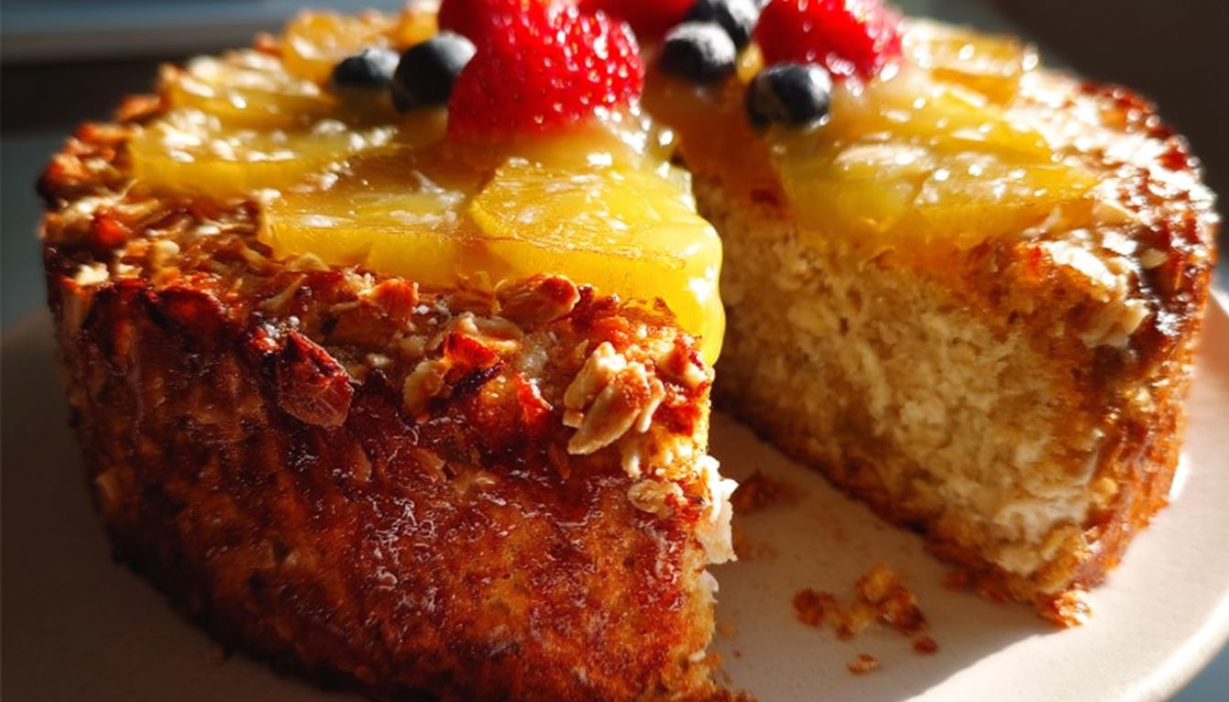 Bizcocho Saludable con Avena y Frutas Naturales