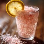 Japanese pink salt recipe mineral drink in glass with lemon