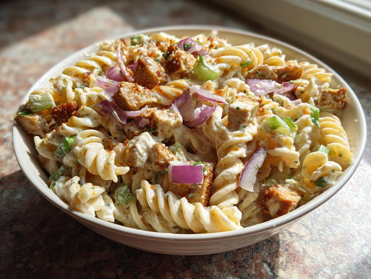 Irresistible Chick’n Caesar Pasta Salad in 30 Minutes