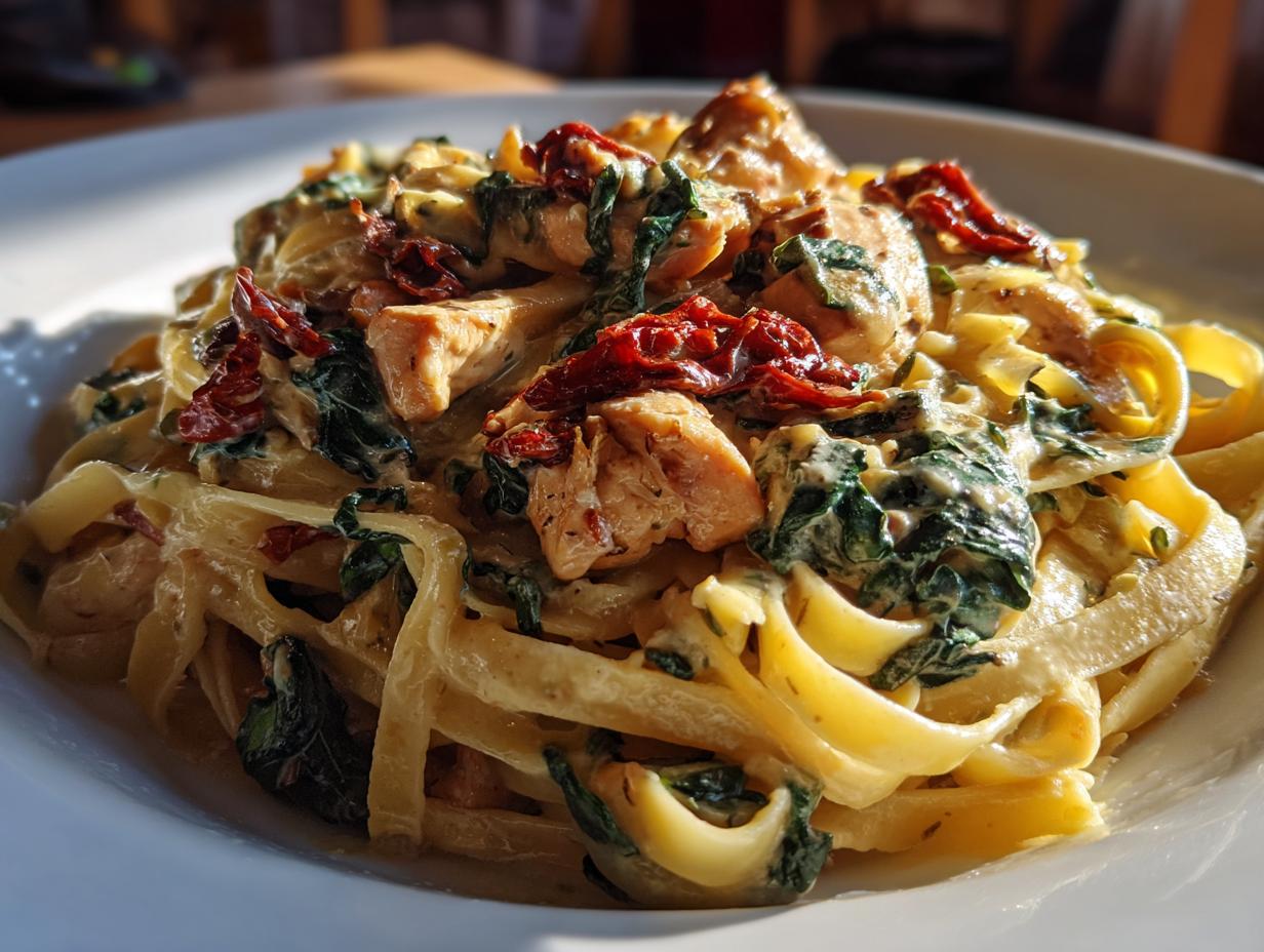 Disgustingly Good Creamy Tuscan Chicken Pasta in 30 Mins