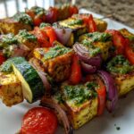 Grilled Tofu and Veggie Skewers with Chimichurri