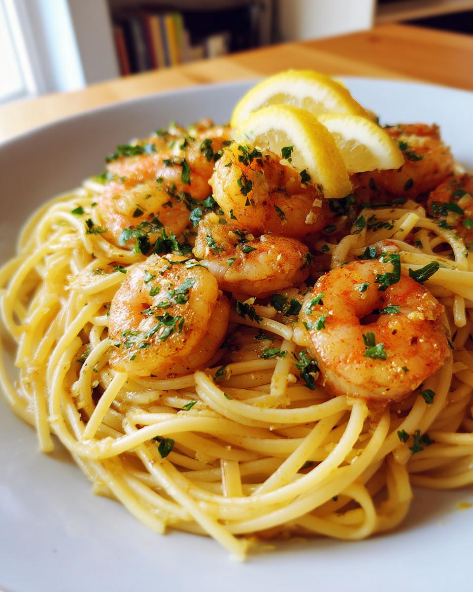 Lemon Garlic Butter Shrimp Pasta - detail 2