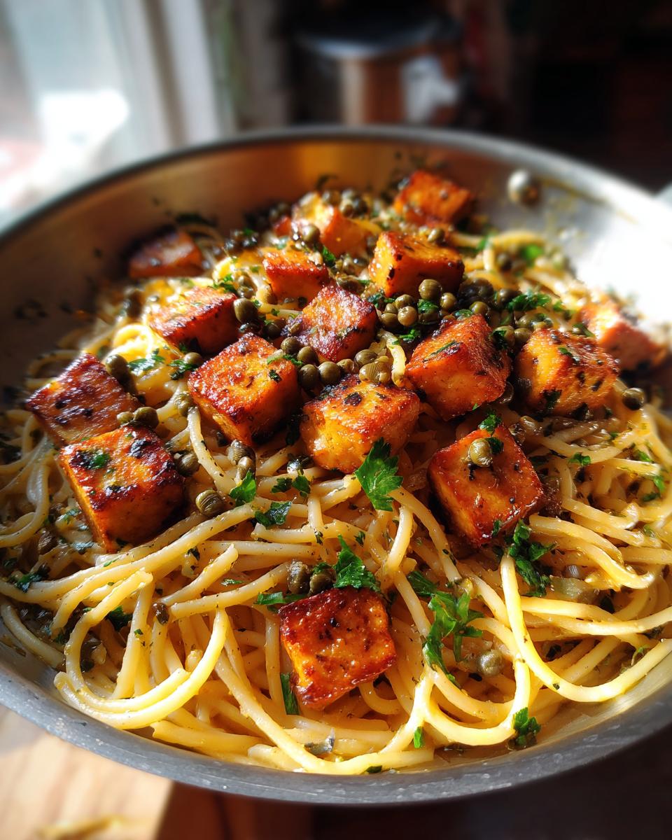One-Pan Tofu Piccata Pasta - detail 2