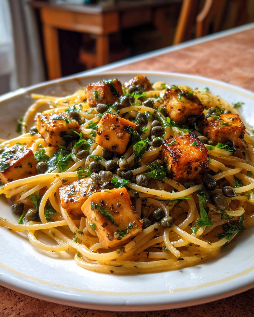 One-Pan Tofu Piccata Pasta - detail 3