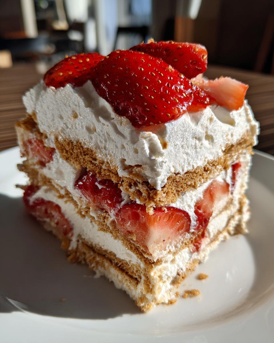 Strawberry Biscoff Icebox Cake - detail 1