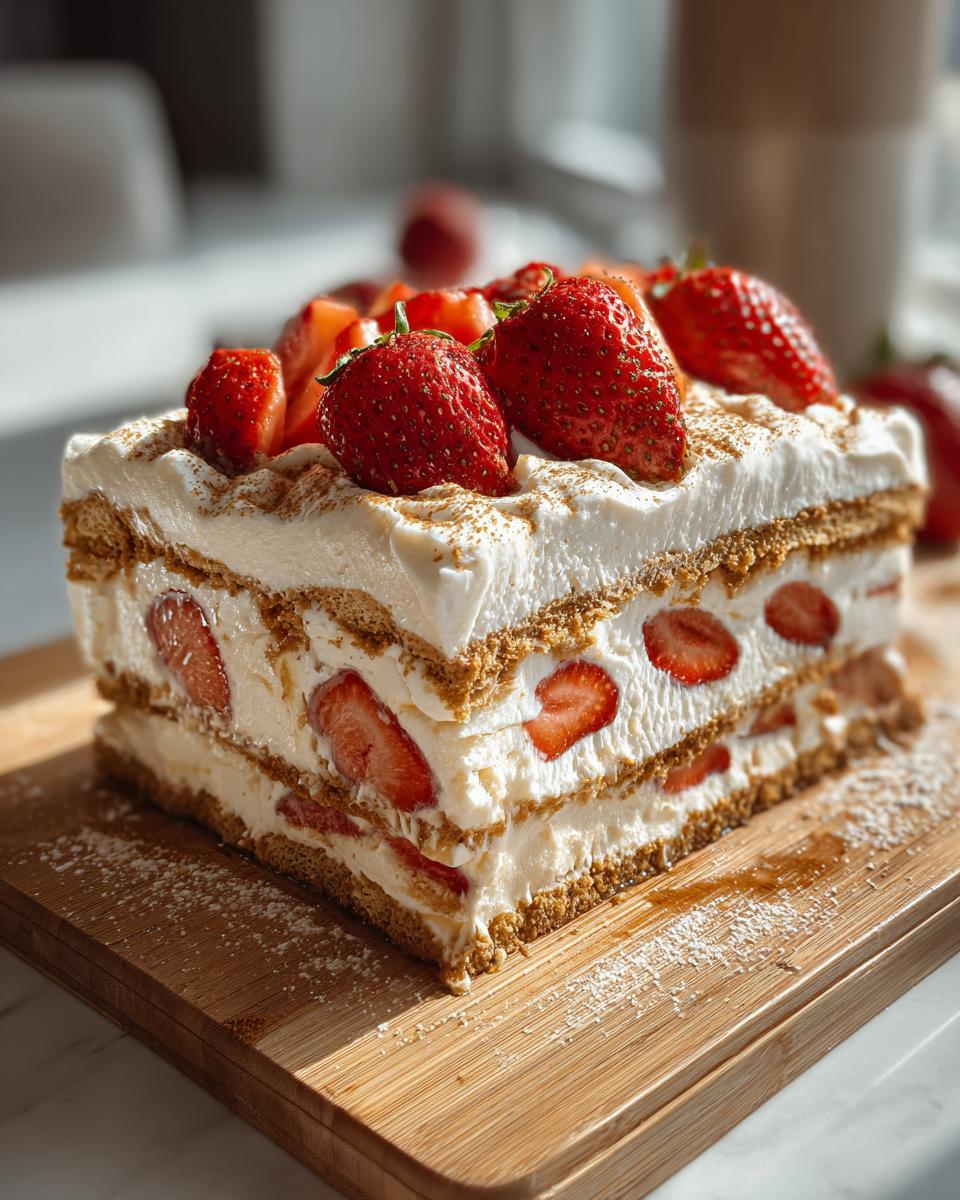 Strawberry Biscoff Icebox Cake - detail 3