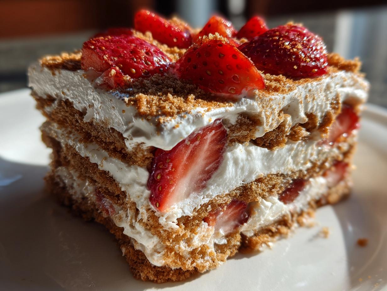 Strawberry Biscoff Icebox Cake: A Sinful 20-Minute Recipe
