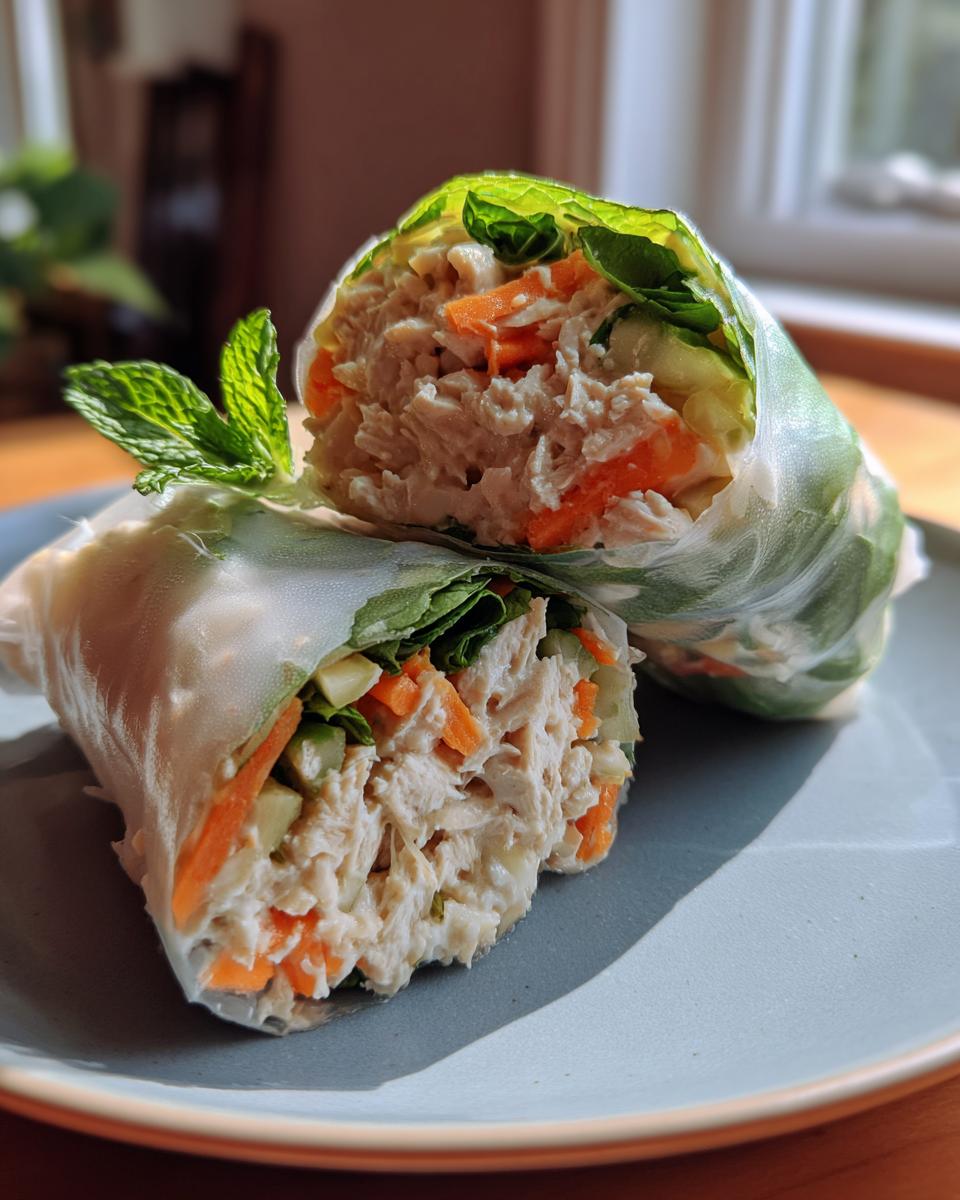 Vegan Chicken Salad Summer Rolls - detail 2