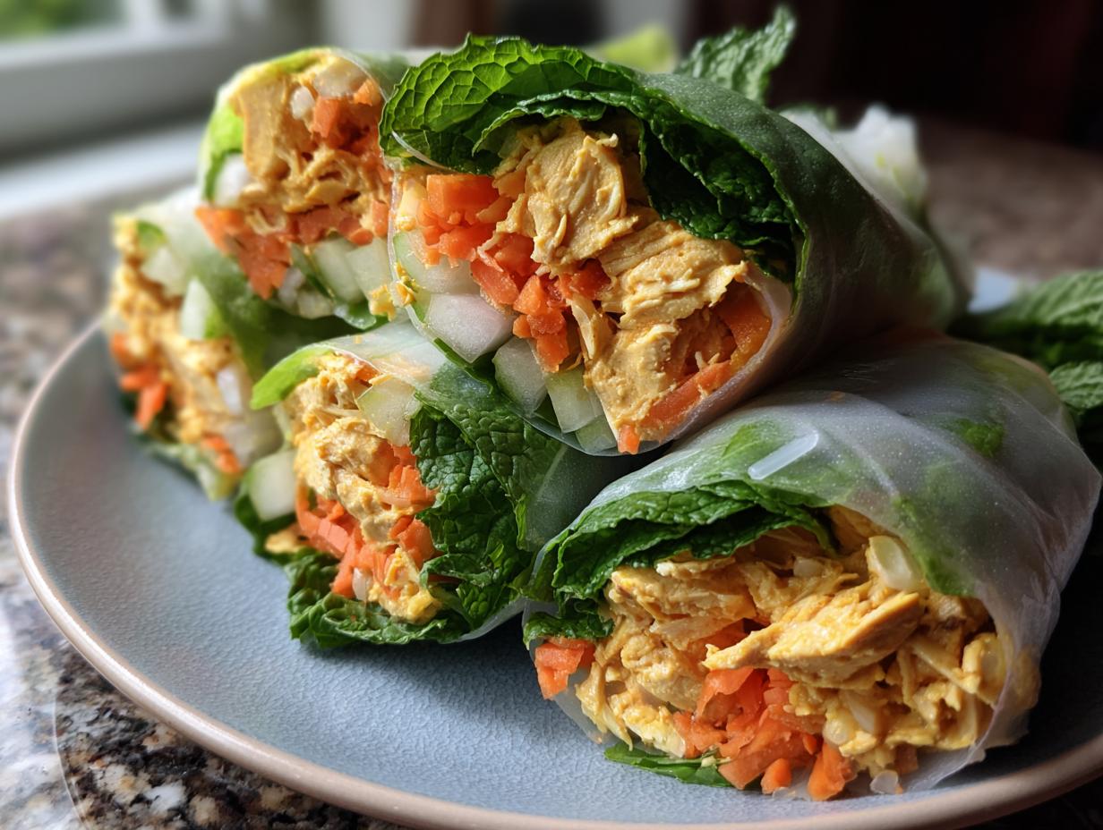 Delicious Vegan Chicken Salad Summer Rolls in Under 20